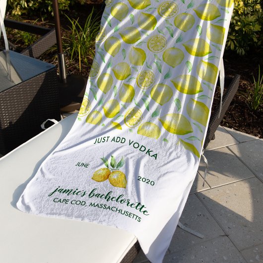 Lemon Print | Citrus Bachelorette Weekend Strandtuch