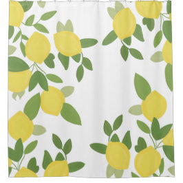 Lemon Print Duschvorhang