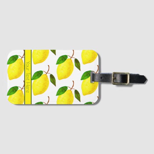 Lemon Print Gepäckanhänger (Vorderseite (Horizontal))