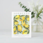 Lemon Print Italian Poster Postkarte (Stehend Vorderseite)