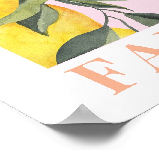 Lemon Print Italy Poster (Ecke)