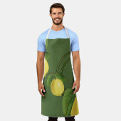 Lemon Print Pattern | Grün Schürze (Getragen)