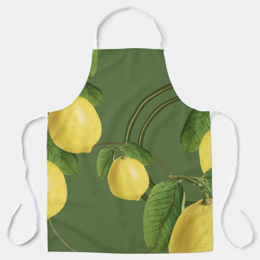 Lemon Print Pattern | Grün Schürze (Vorderseite)