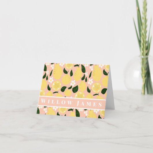 Lemon Print Personalisiert Stationary Card Dankeskarte (Vorderseite)