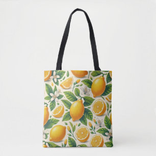 Lemon Print Premium Totbeutel Tasche