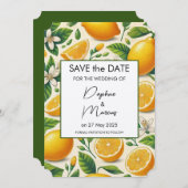 Lemon Print Save the Date Hochzeitseinladung Einladung (Vorne/Hinten)