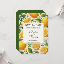 Lemon Print Save the Date Hochzeitseinladung