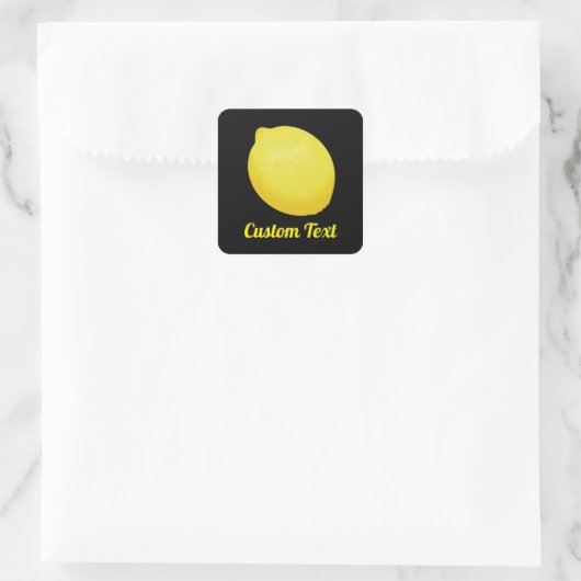 Lemon Quadratischer Aufkleber (Tasche)