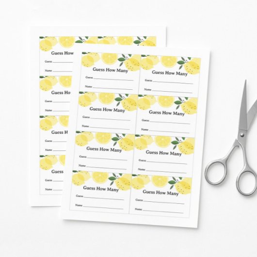 Lemon-Ratespiel-Schätztickets Poster