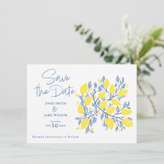 Lemon-Reben Save the Date (Stehend Vorderseite)