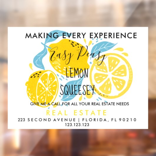 LEMON-Referenzen für echtes Anwesen Hinweis Geschä Fensteraufkleber (Blatt 2)