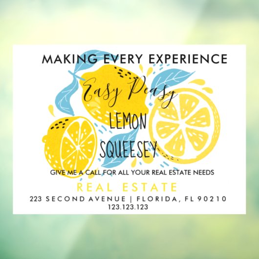 LEMON-Referenzen für echtes Anwesen Hinweis Geschä Fensteraufkleber (Blatt 3)