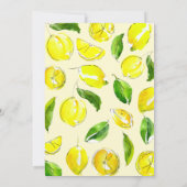 Lemon Retro Arch Kleine Süsse Gelbe Babydusche Einladung (Rückseite)