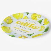 Lemon Retro Kleine Süsse Yellow Arch Baby Dusche Pappteller (Schrägansicht)