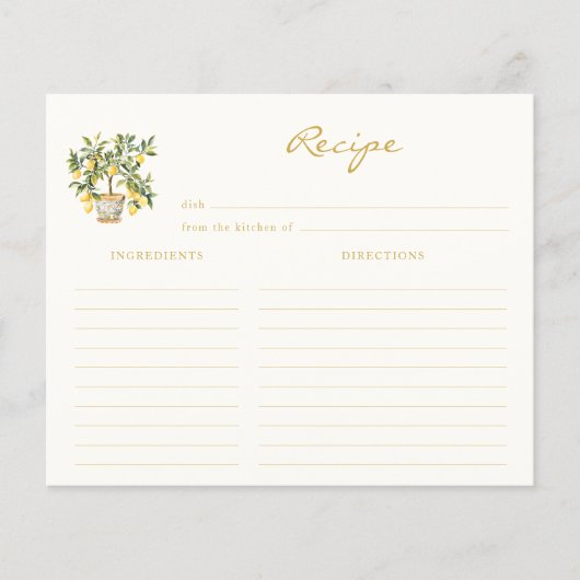 Lemon Rezept Card (Vorderseite)