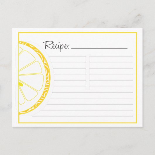 Lemon Rezept Card Postkarte (Vorderseite)