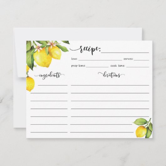 Lemon Rezept Card RSVP Karte (Vorderseite)