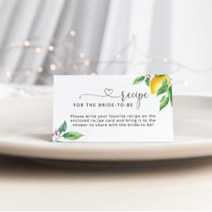 Lemon Rezept für die Braut als Abschlusskarte Begleitkarte
