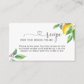 Lemon Rezept für die Braut als Abschlusskarte Begleitkarte (Vorderseite)