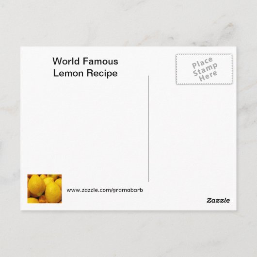 Lemon Rezept Postkarte (Rückseite)