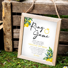 Lemon Ring Game Brautparty Sign Poster