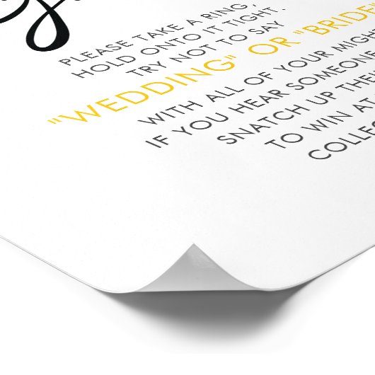 Lemon Ring Game Brautparty Sign Poster (Ecke)