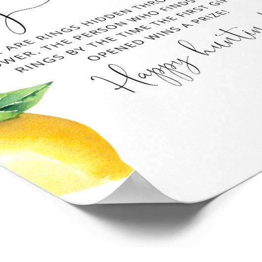 Lemon Ringjagd Brautparty Poster (Ecke)