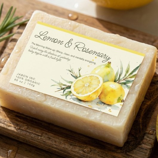 Lemon & Rosemary Organic Soap Sticker Label