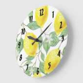 Lemon Round Kiteschuhr Große Wanduhr (Winkel)