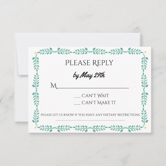 Lemon RSVP Card Karte (Vorderseite)