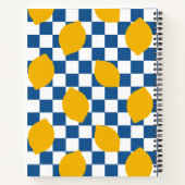 Lemon Rustic Farmhouse Blue & White Check Recipe Notizblock (Rückseite)