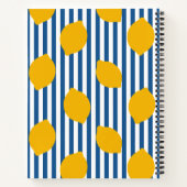 Lemon Rustic Farmhouse Blue & White Stripe Recipe Notizblock (Rückseite)