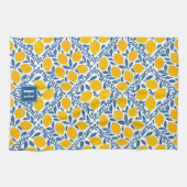 Lemon Rustic Farmhouse French Country Monogram Geschirrtuch (Horizontal)
