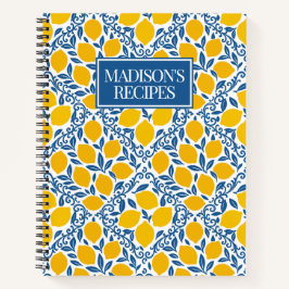 Lemon Rustic Farmhouse French Country Recipe Notizblock