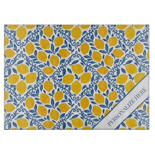 Lemon Rustic Farmhouse French Country Schneidebrett (Vorderseite)