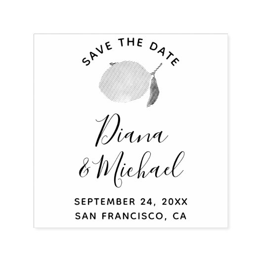 Lemon SAVE THE DATE Calligraphy Permastempel (Design)