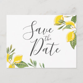 Lemon Save the Date Postcard Elegante Summer Boho Ankündigungspostkarte