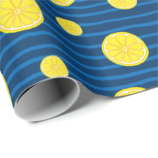 Lemon-Scheiben Geschenkpapier (Rolleneckpunkt)