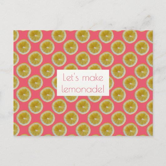 Lemon Scheiben Lasst uns Limonade machen Postkarte (Vorderseite)
