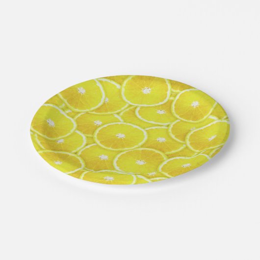 Lemon-Scheiben Pappteller (Schrägansicht)