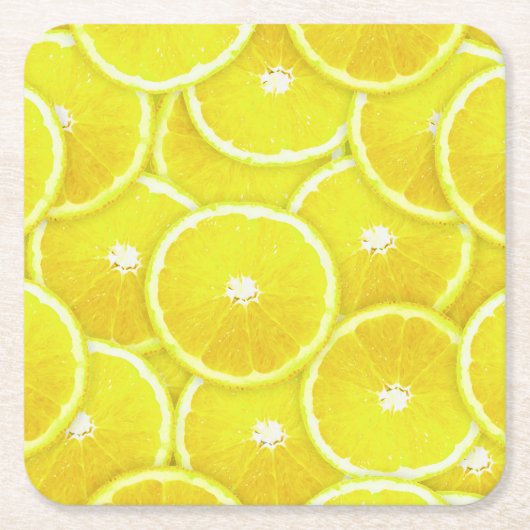 Lemon-Scheiben Rechteckiger Pappuntersetzer (Vorderseite)