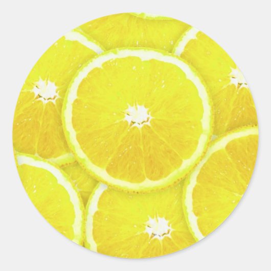 Lemon-Scheiben Runder Aufkleber (Vorderseite)