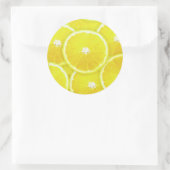 Lemon-Scheiben Runder Aufkleber (Tasche)