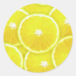 Lemon-Scheiben Runder Aufkleber