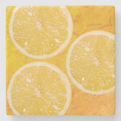 Lemon-Scheiben über den Hintergrund von Zitrusfrüc Steinuntersetzer (Vorderseite)