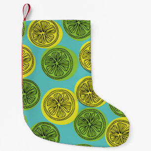 Lemon schneidet Vintage Illustration. Kleiner Weihnachtsstrumpf