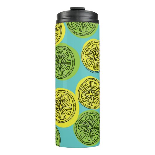 Lemon schneidet Vintage Illustration. Thermosbecher (Vorderseite)