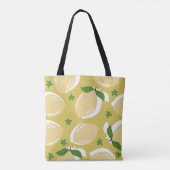 Lemon Seamless Muster Frische Früchte Tasche (Rückseite)