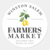 Lemon Season | Bauer Market Custom City Runder Aufkleber (Vorderseite)