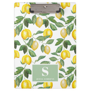 Lemon Season   MIT MONOGRAMM Klemmbrett
